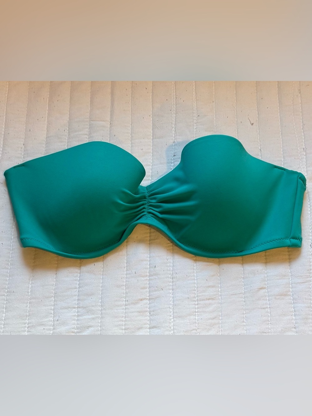 Victoria's Secret Bandeau Padded Strapless Teal Bikini Top Women's 34C